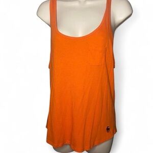 Abercrombie & Fitch Bright Orange Scoop-Neck Tank with Pocket